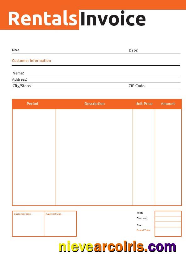Commercial Rental Invoice